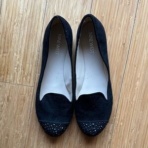 Nine West Black Embellished Loafers